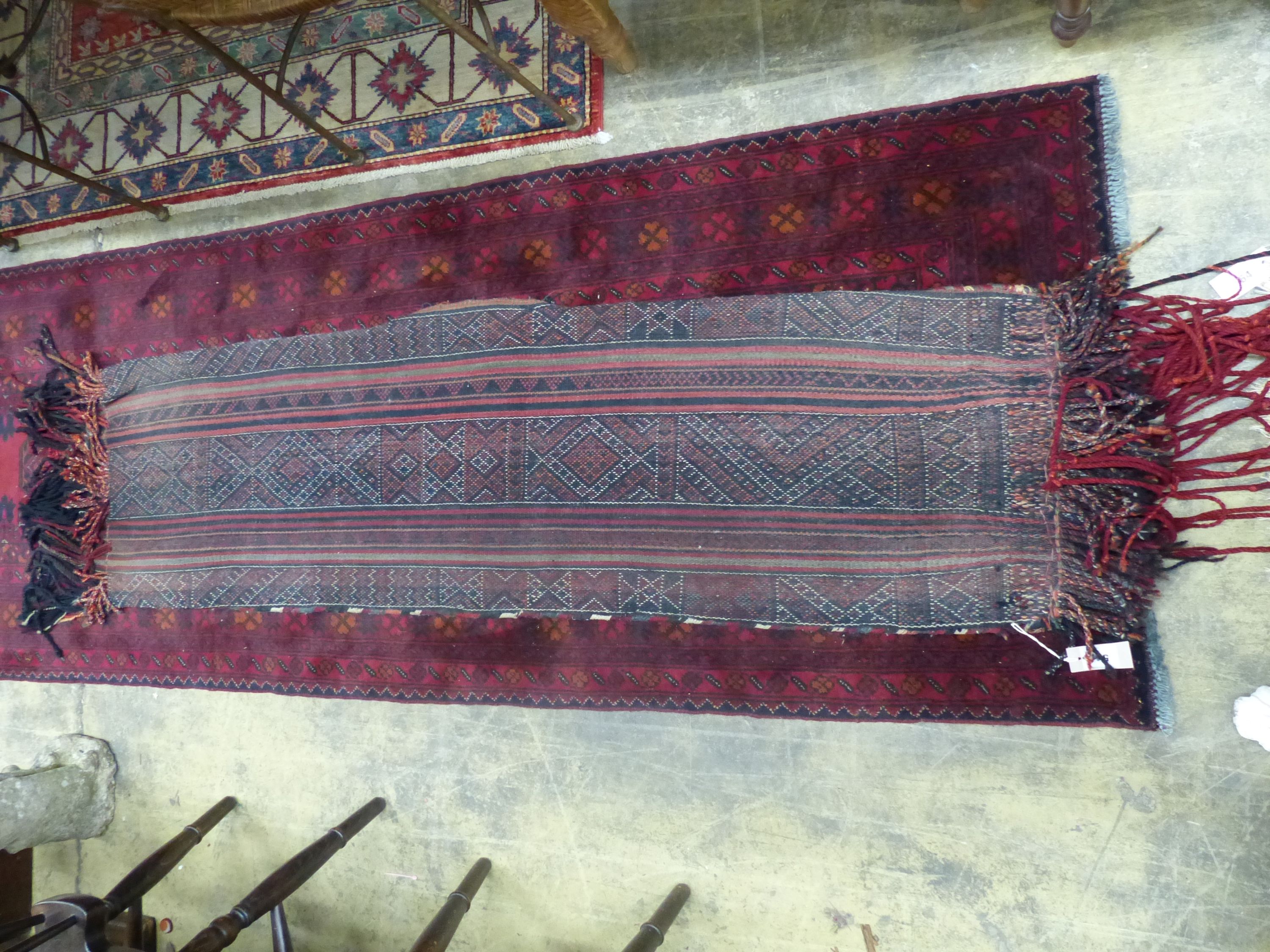 An Afghan saddle rug